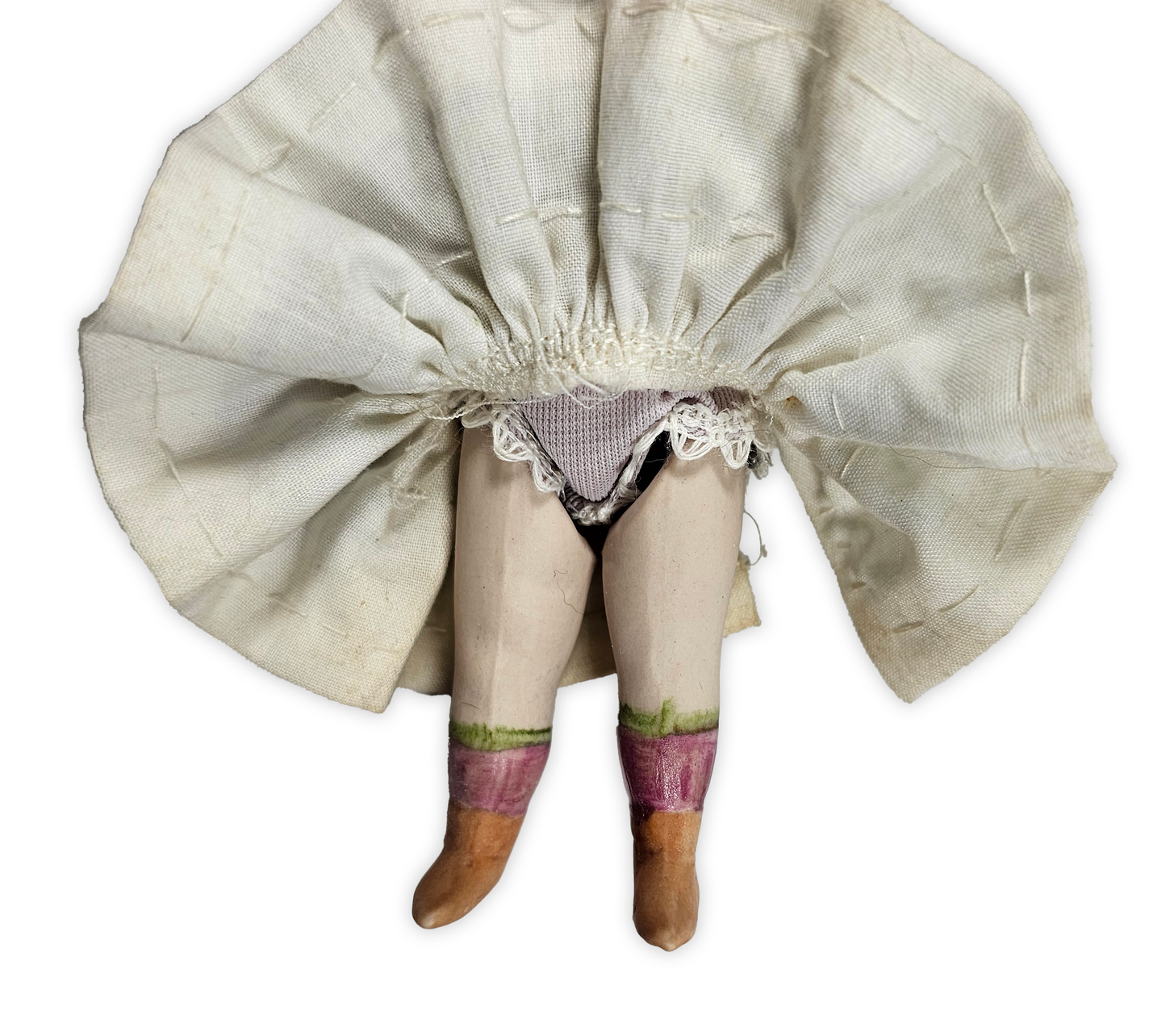 antique painted doll legs