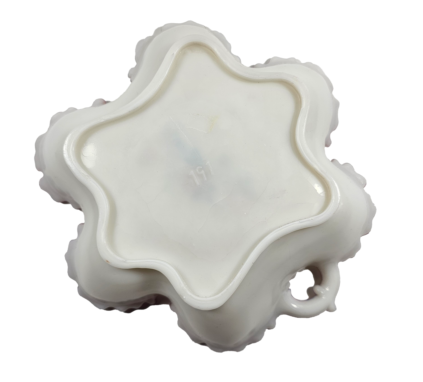 Antique Dithridge & Sons “Versailles” Pink Rimmed Opaline Glass Dish – Victorian Art Glass Plate