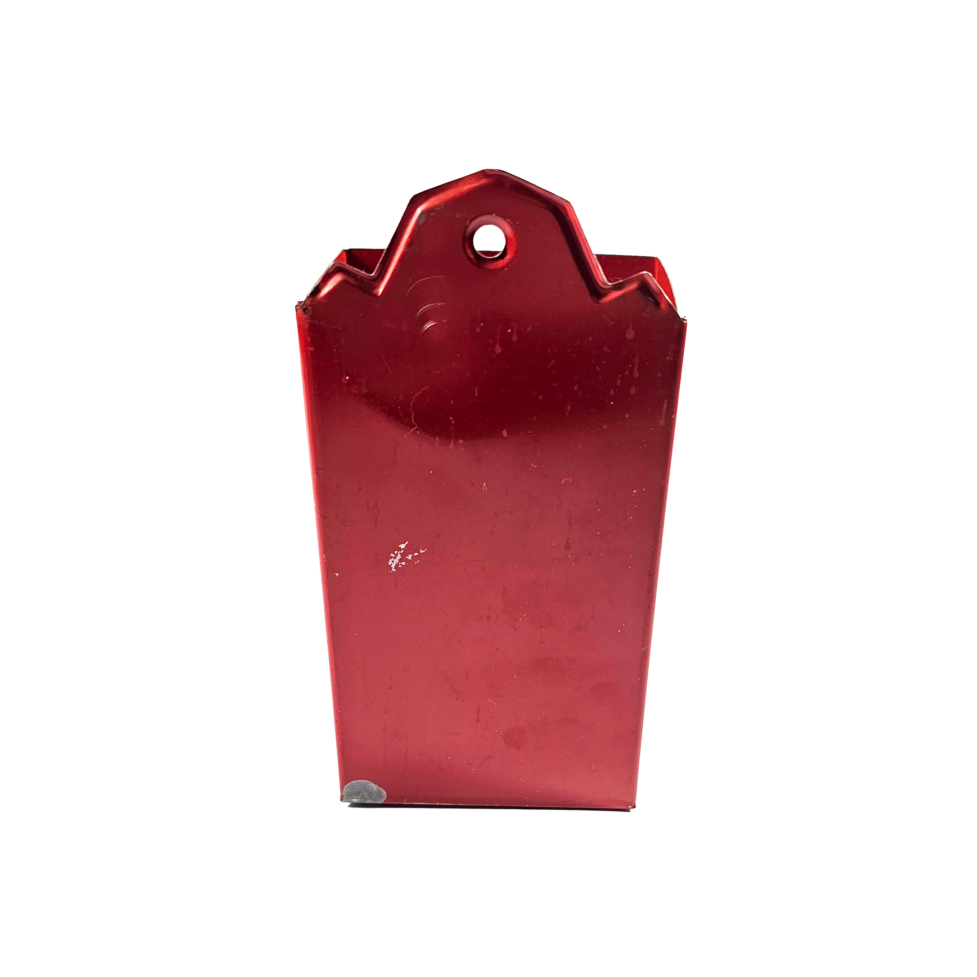 Vintage 1940s Tin Kitchen Wall Mount Match Holder with Red Rose Trim