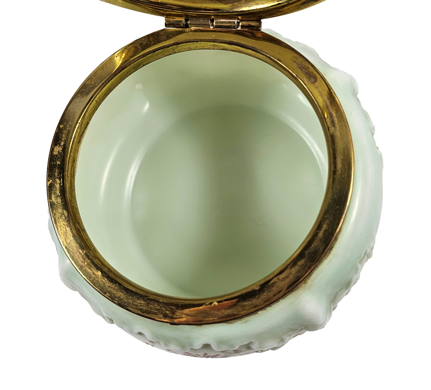 Interior of an Antique Late-Victorian Opal-Glass Dresser Box – “Wave Crest/Nakara” Style (c. 1895-1910)