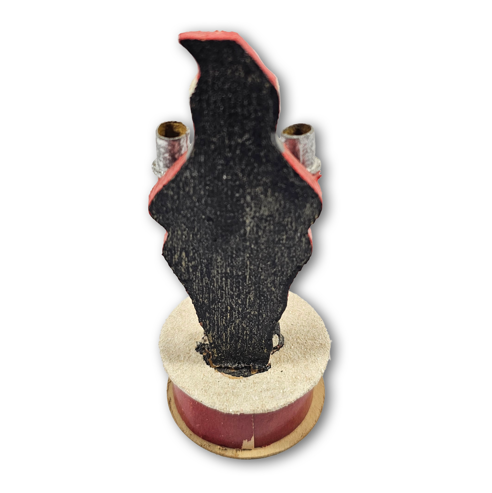 Back of a Vintage AF&C Hand Painted German Christmas Santa Candy Container