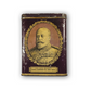 Vintage tin with portrait of King Edward VII on a white background
