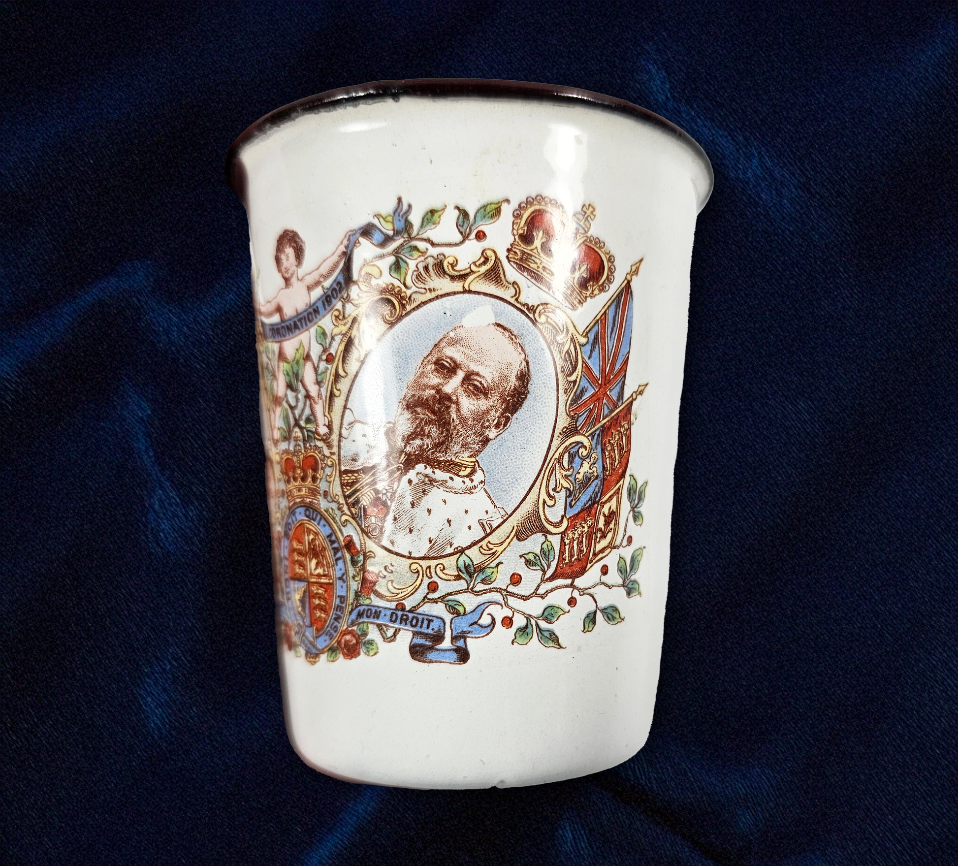 1902 Enamel Coronation Cup – King Edward VII & Queen Alexandra