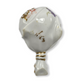 Decorative ceramic flower holder with gold accents and floral patterns on a white background