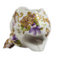 Decorative ceramic vase with floral and gold patterns on a white background