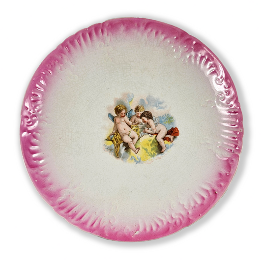 Pink Blush Cherub Cabinet Plate c. 1890–1904 East Palestine Pottery Co.