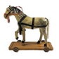 Antique German Papier Mache Pull Toy Horse on Platform with Paper Harness