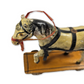 Antique German Papier Mache Pull Toy Horse on Platform with Paper Harness