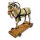 Antique German Papier Mache Pull Toy Horse on Platform with Paper Harness