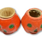 Vintage pair of paper mache Halloween jack o lanterns